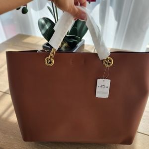 COACH Camel Leather Tote NWT